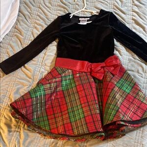 Black, red & green girls dress
